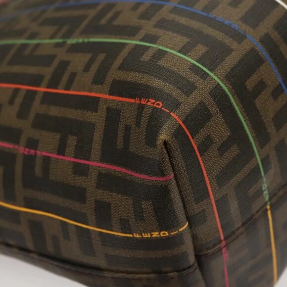 FENDI Zucca Canvas Tote Bag Brown Black Auth 136151 - Picture 5 of 16